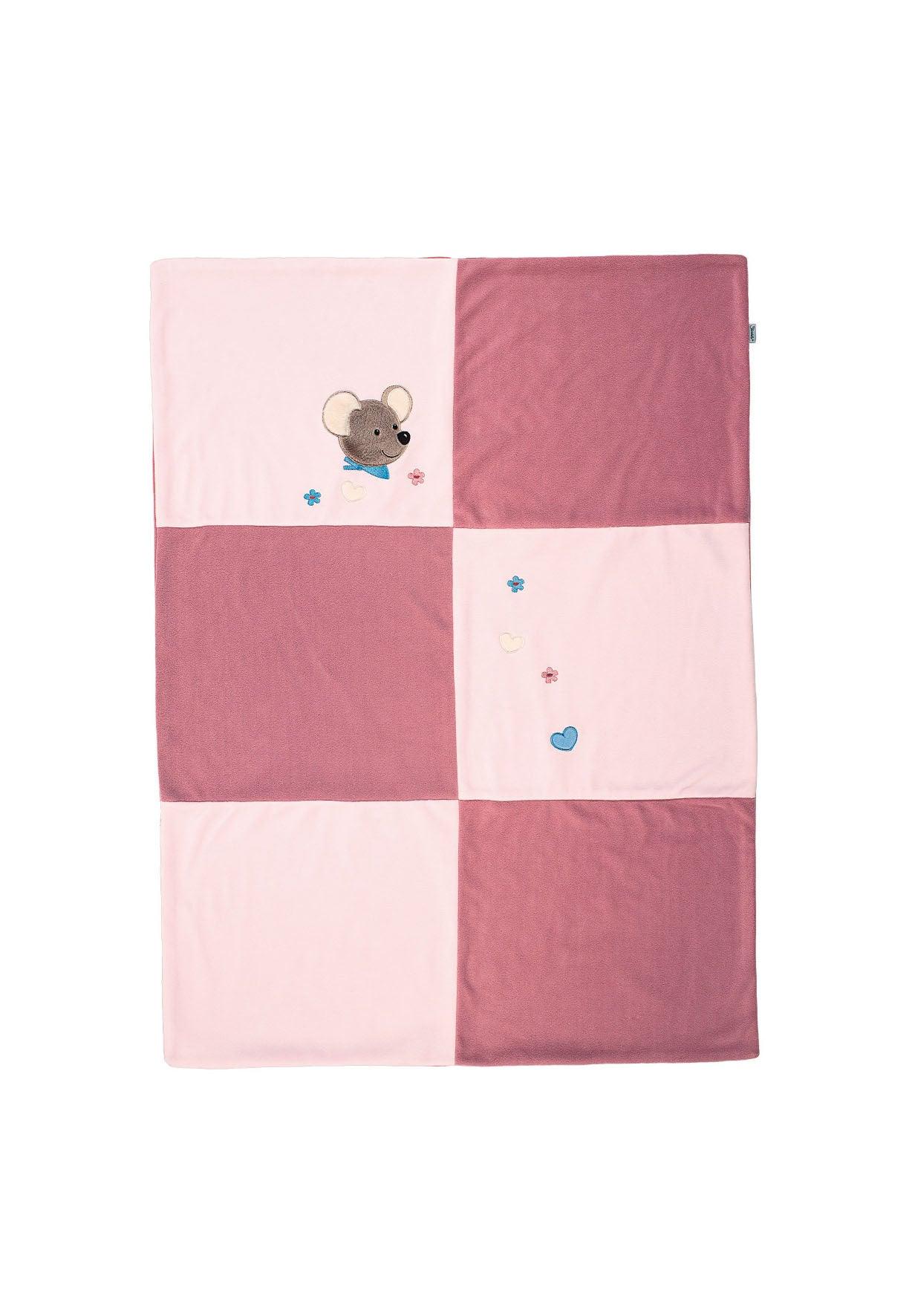 Schmusedecke Maus Mabel aus Microfleece in Rosa