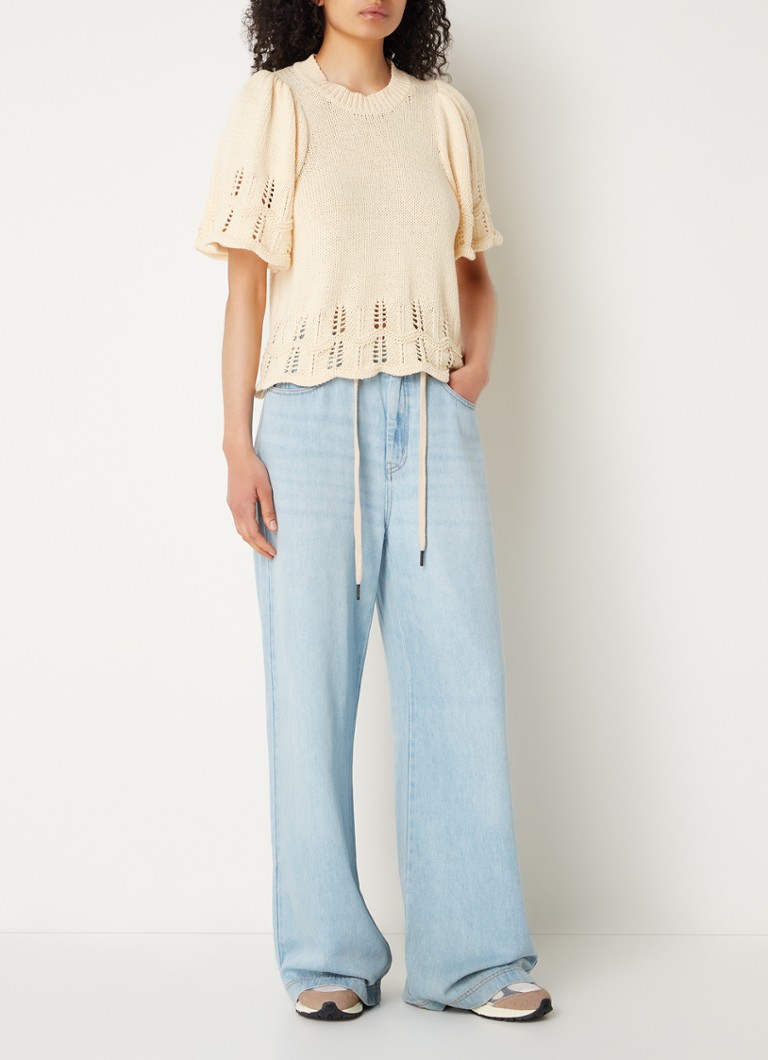 MUNTHE Ovacik fine-knit top with openwork detail