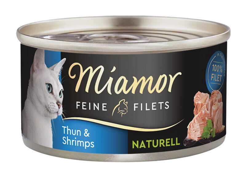 Miamor Nassfutter Miamor Feine Filets Naturelle Thunfisch & Shrimps 96x80 g
