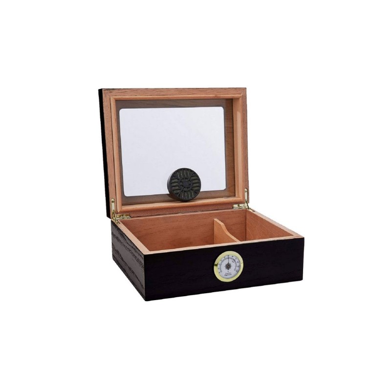 Humidor für Zigarren Quality Importers Capri schwarz glasstop für 25 - 50 Zigarren, Humidor für zu Hause