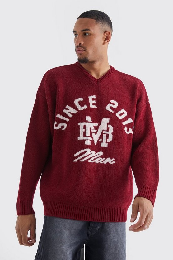 Tall Oversize Pullover mit V-Ausschnitt