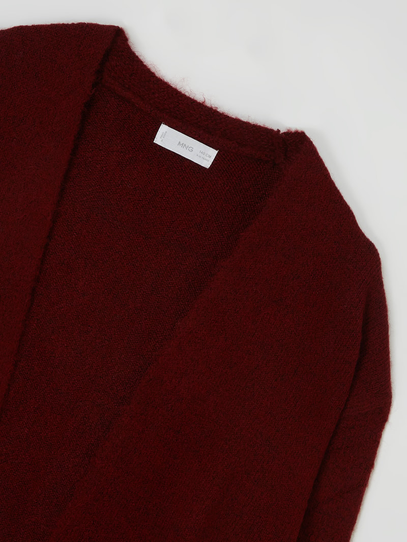Cardigan mit Woll-Anteil in dunkelrot