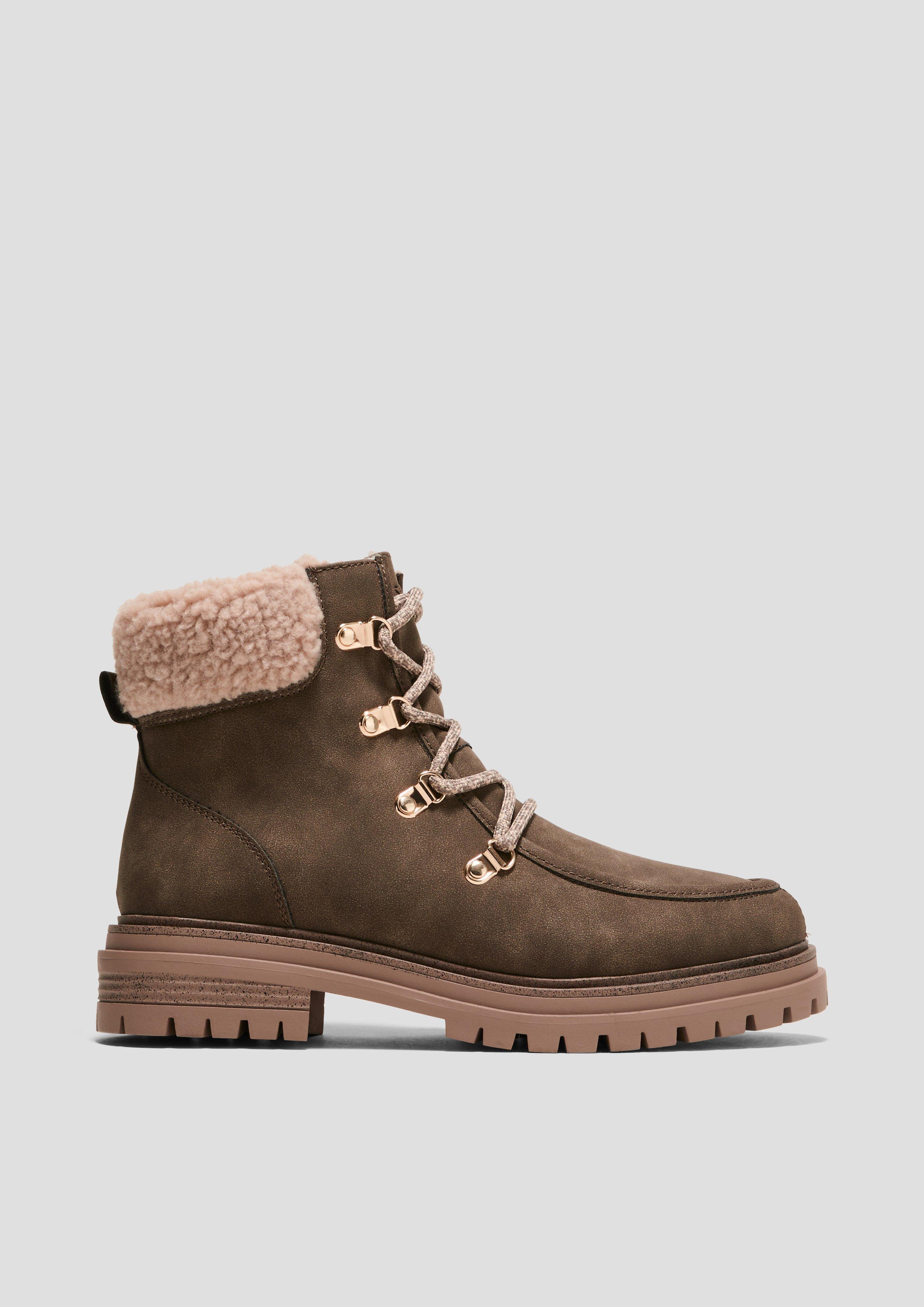 Gefütterte Stiefel in Veloursleder-Optik  6008539-727