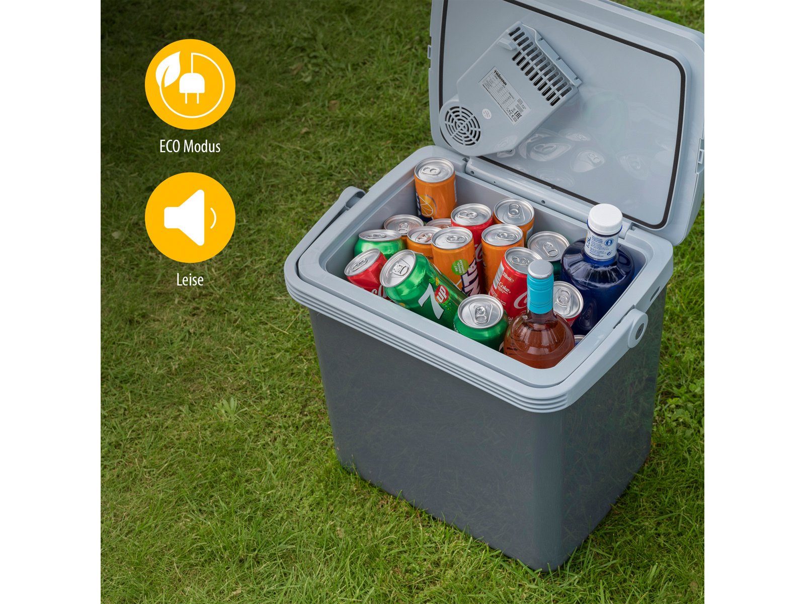 Tristar Elektrische Kühlbox, 19 l, mit Strom thermoelektrisch für Auto & Garten 12V 220-240V Klappständer