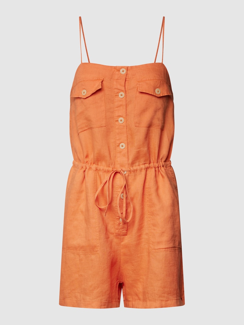 Playsuit aus reinem Leinen in orange
