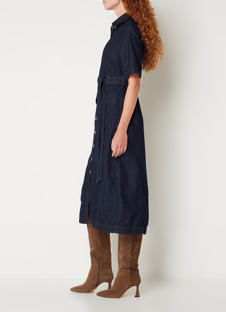 Rochie-cămașă midi Phase Eight Sonny din denim cu curea