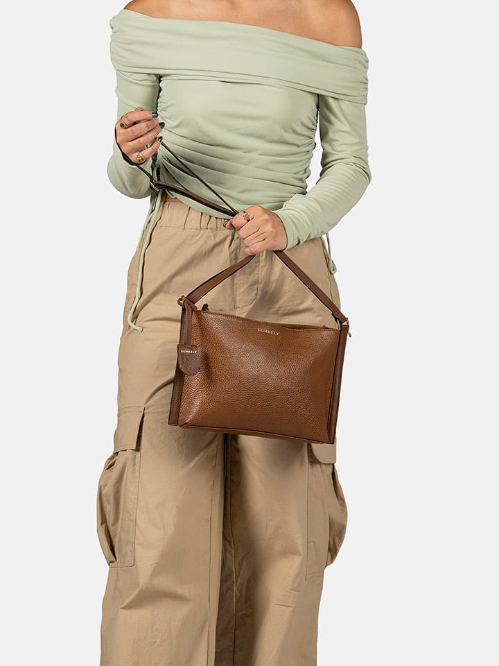 Burkely Leder-Umhängetasche in Hellbraun - (B)33 x (H)29 x (T)6 cm günstig kaufen onesize