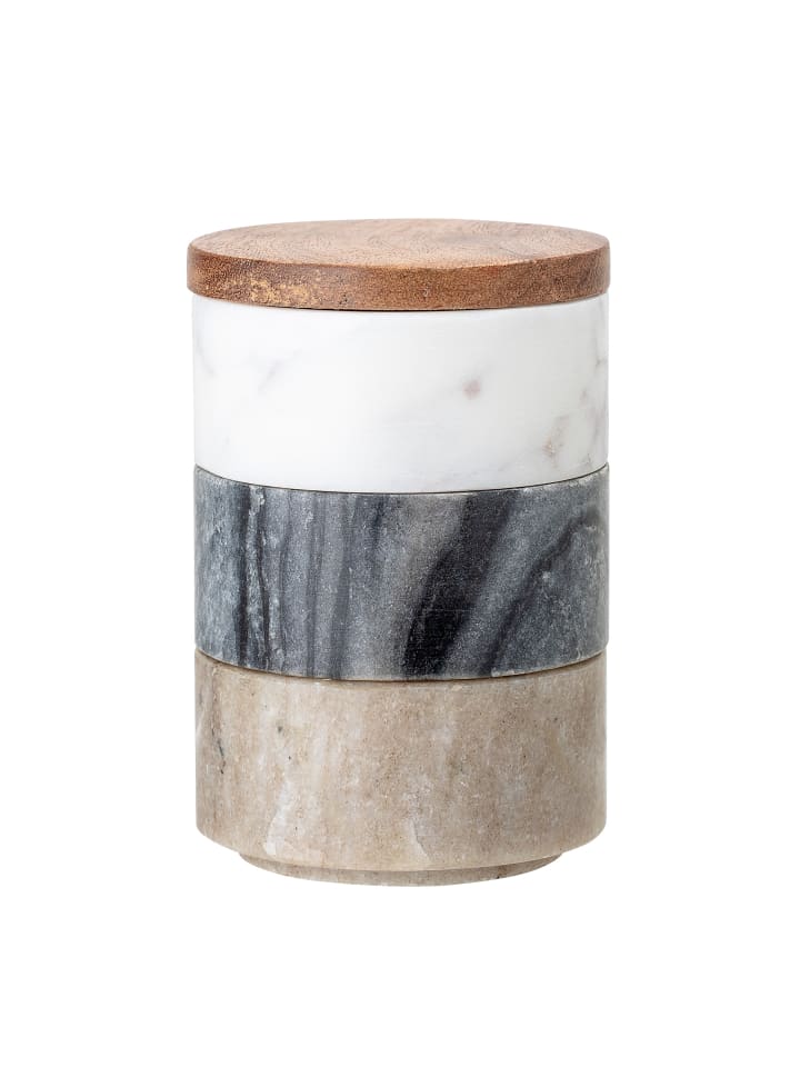 Bloomingville Dose MAEL Stapeldosen Marmor mit Holzdeckel günstig kaufen onesize