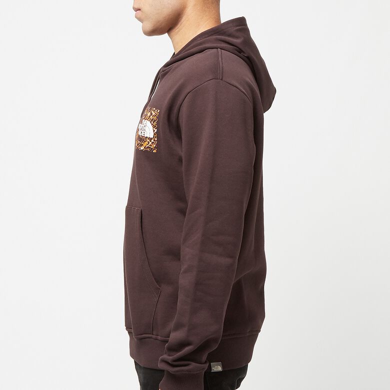 The North Face Fine Hoodie coal brown water distortion print
