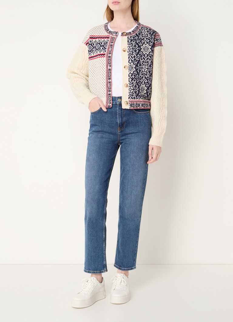 Cardigan Claudie Pierlot Mathias din lână tricotată cu împletitură și model de tricotat