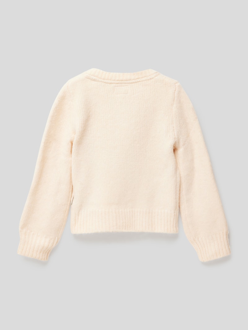 Cardigan mit Zier-Besatz in ecru