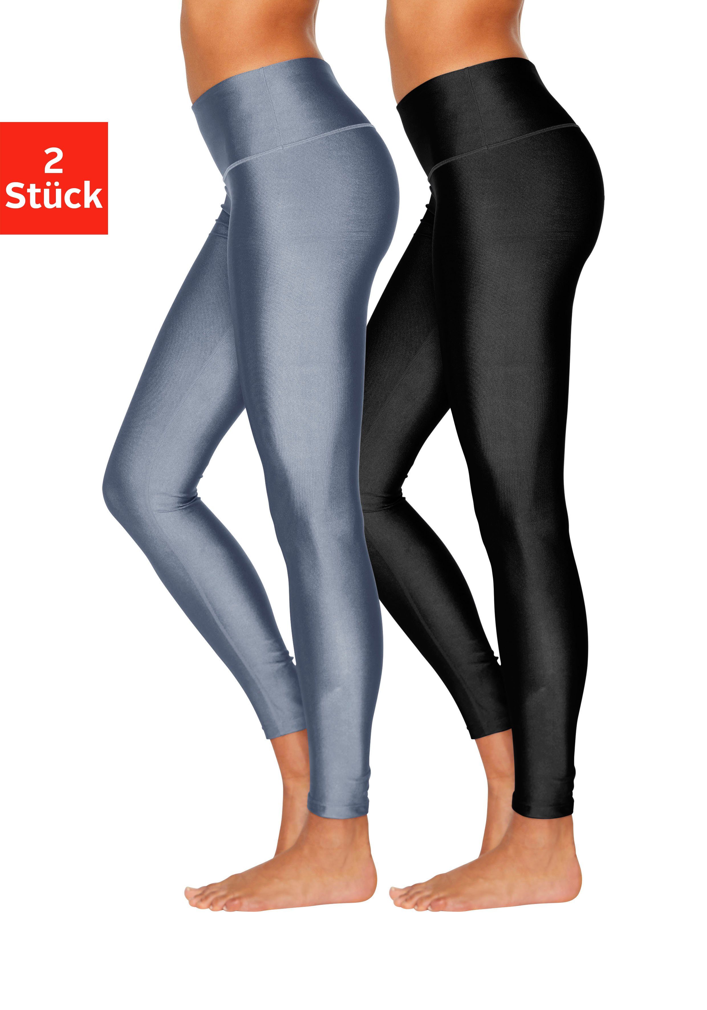 LASCANA Leggings (2er-Pack) Glänzendes Material