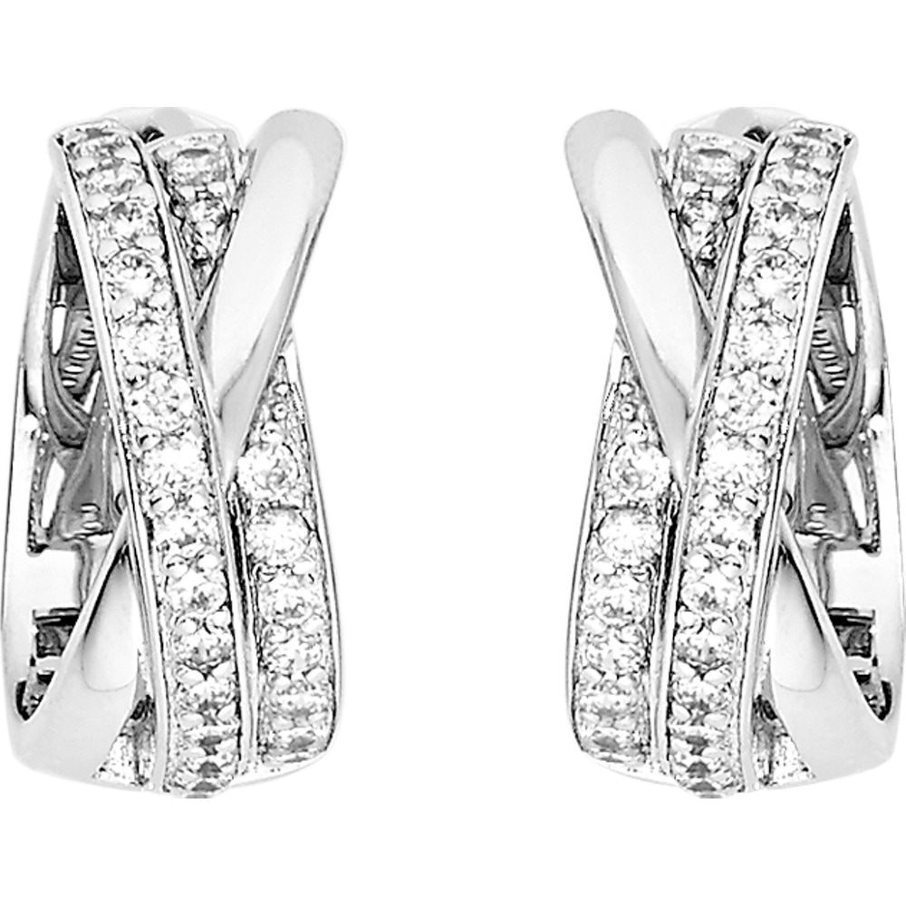 FAVS Créoles 925 Argent rhodié Boucles d'oreilles