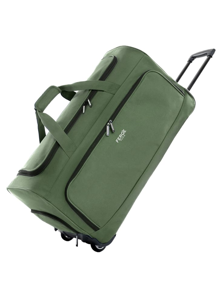 FERGÉ Reisetasche mit Rollen wasserabweisend Reisetasche mit Rollen groß Paris in grün günstig kaufen onesize