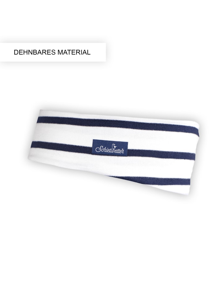 SCHIETWETTER Stirnband  dehnbar, modisch, flauschig in weiß-navy günstig kaufen onesize
