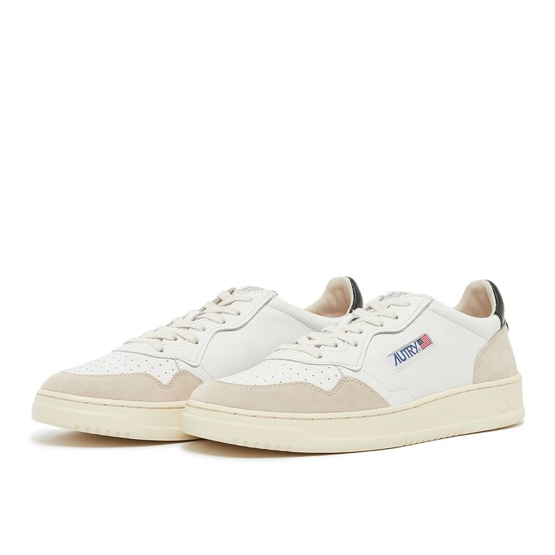 Autry Medalist Low leat/suede wht/blk