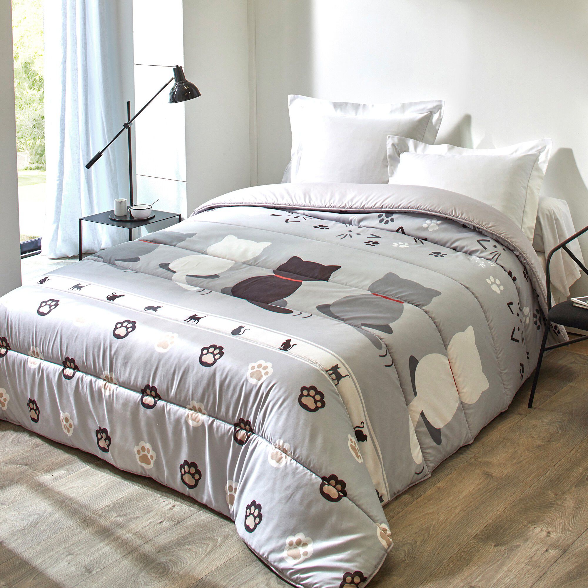 Couette microfibre imprimée Chat 400g/m²