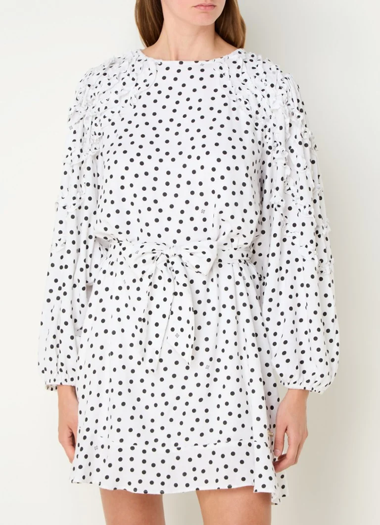 Robe tunique courte NIKKIE Digoin en lin mélangé à imprimé à pois
