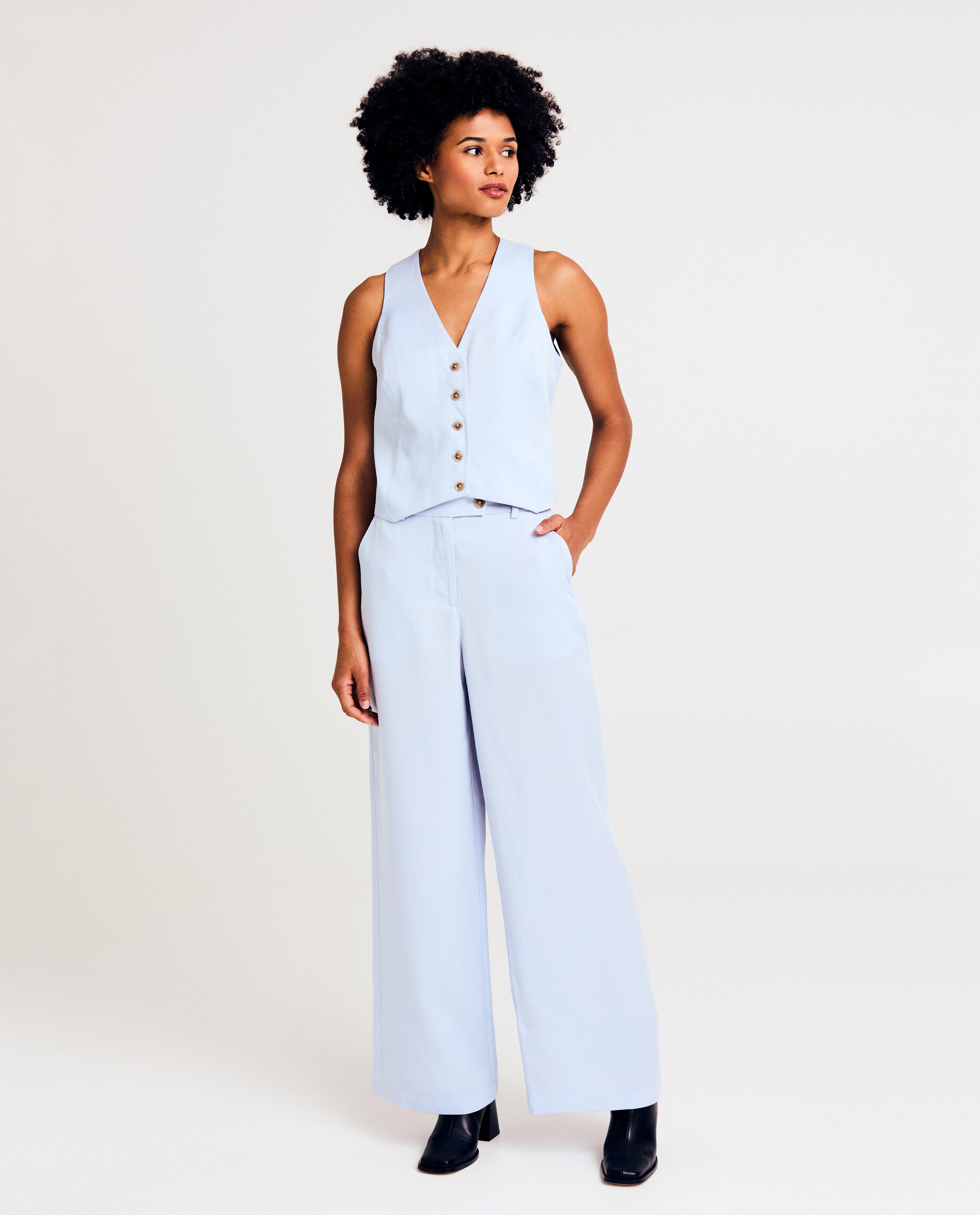 Pantaloni Sora albastru deschis, albastru deschis