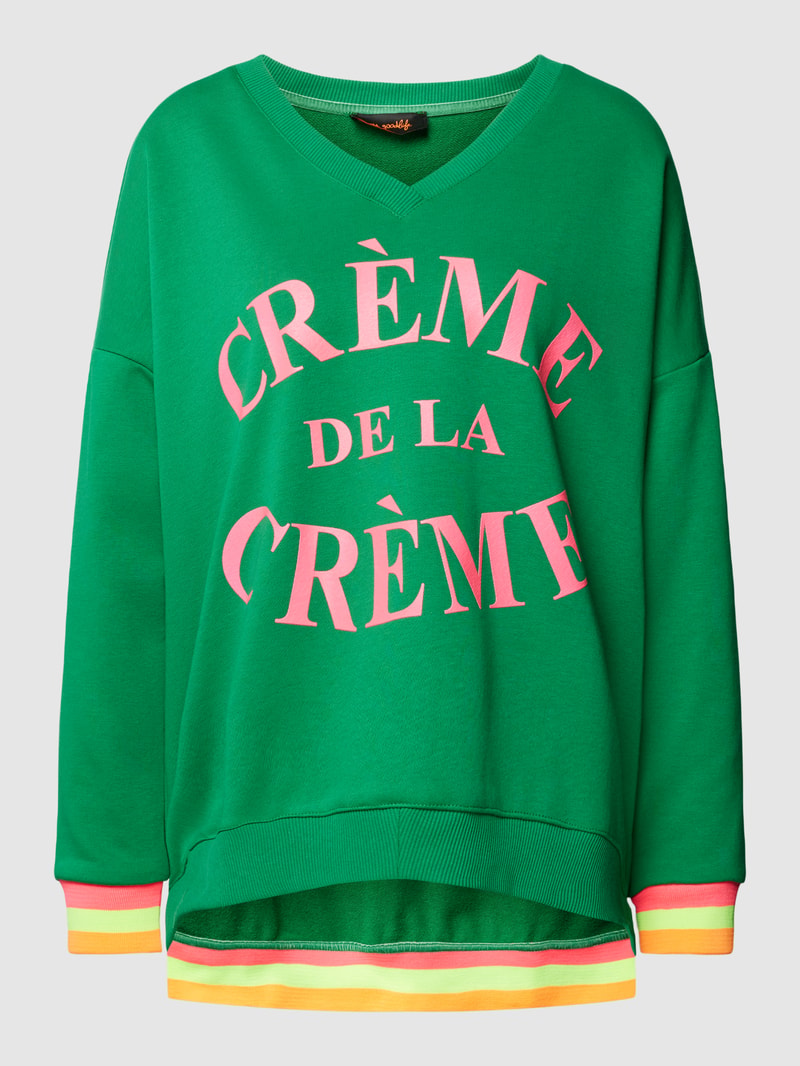 Sweatshirt mit Statement-Print in grün
