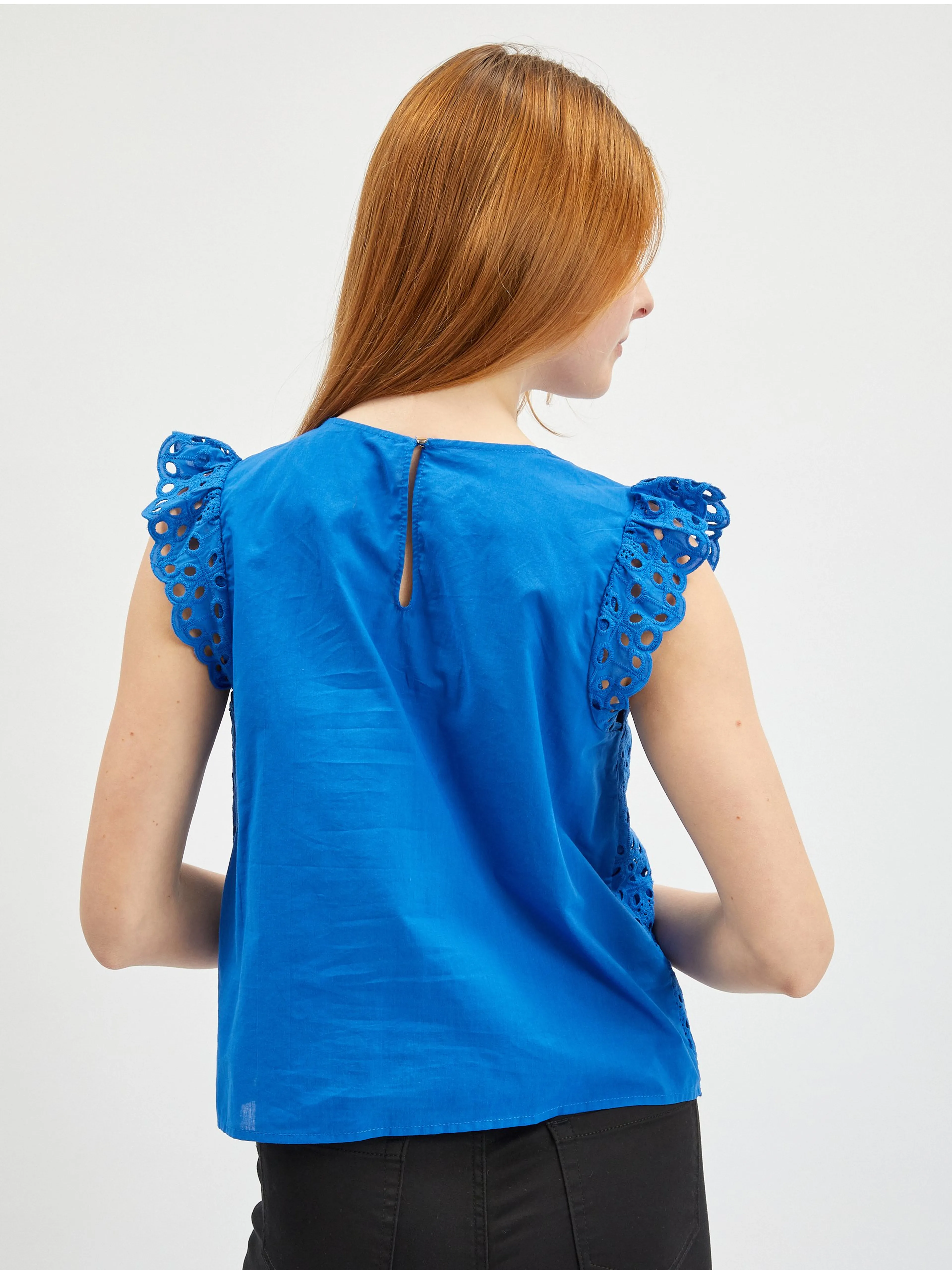 Blaue gemusterte Damenbluse ORSAY