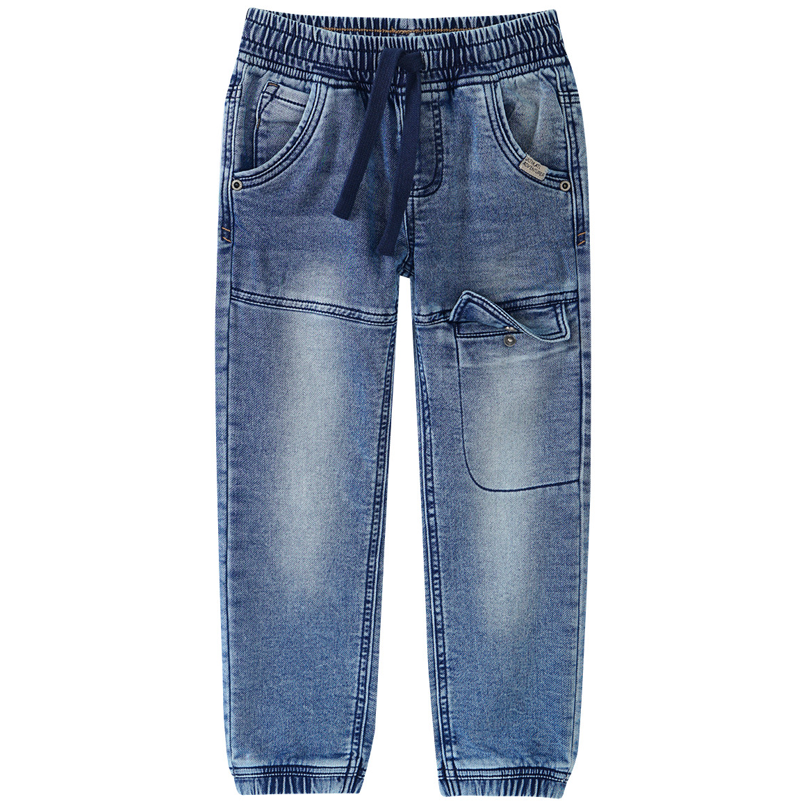 Jungen Pull-on-Jeans mit Used-Waschung