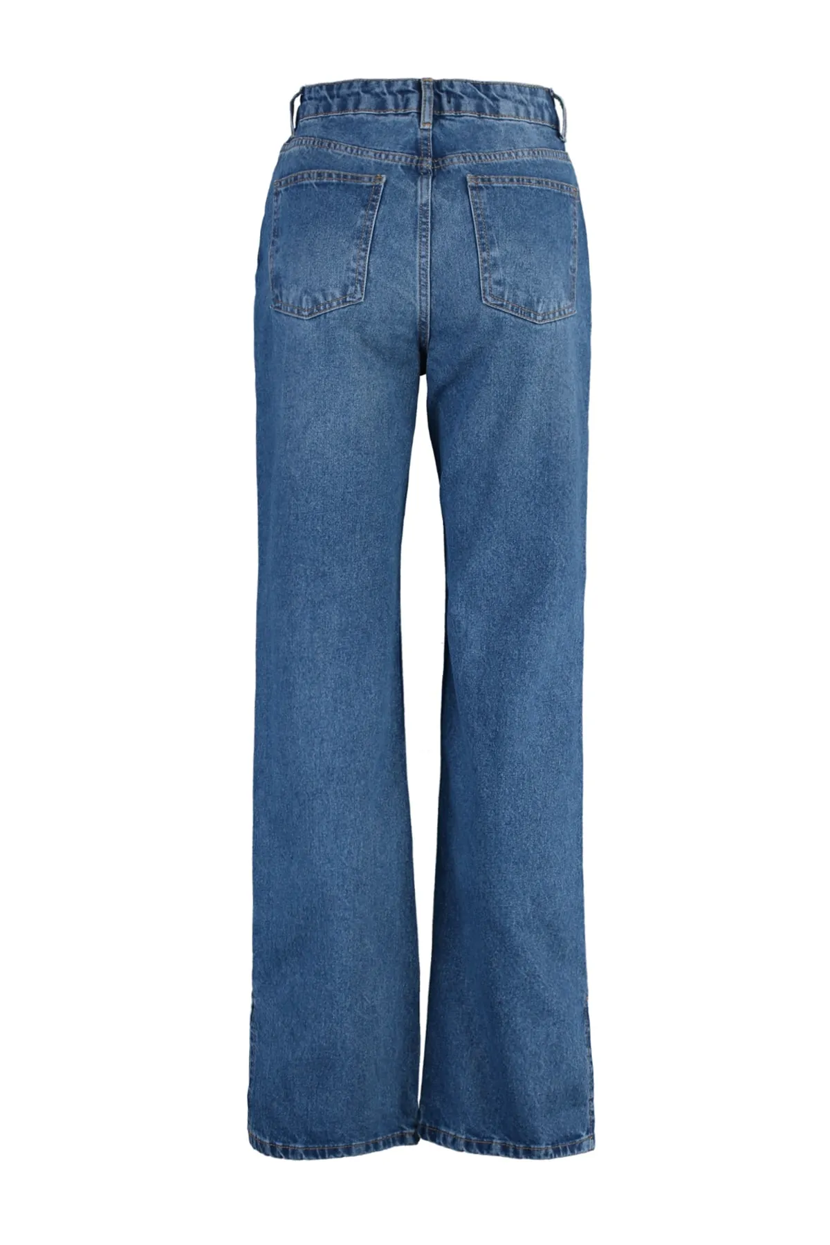 Trendyol Collection  Blaue, nachhaltigere Jeans mit hoher Taille und weitem Bein im 90er-Stil TWOAW23JE00368