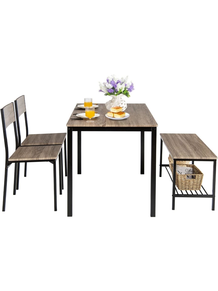 COSTWAY Esstisch Set 4-teilig in Grau günstig kaufen onesize