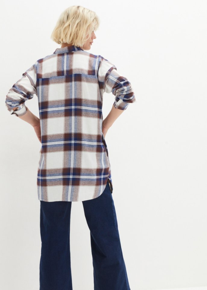 Long- Flanell- Hemdbluse, extra warm