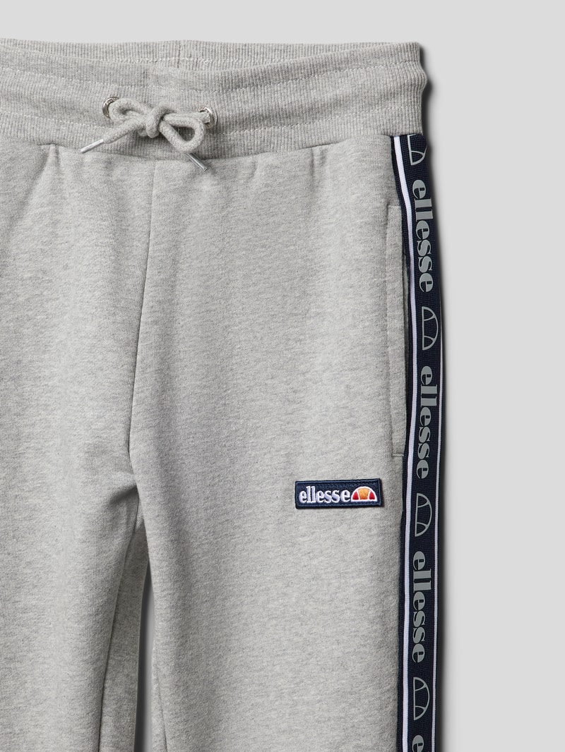 Sweatpants mit Label-Details Modell 'Sanpolo' in mittelgrau meliert