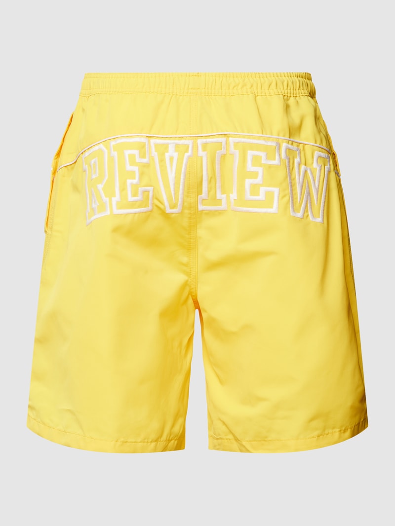 Badehose mit Label-Stitching in gelb