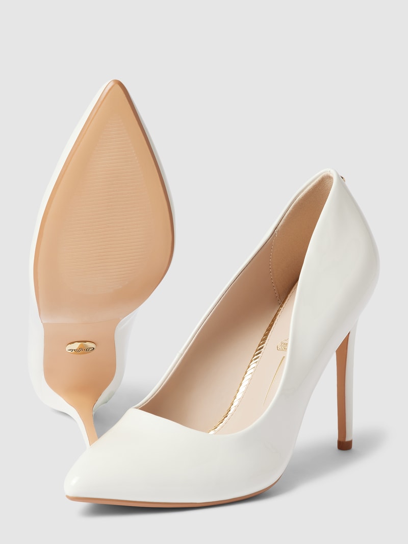 Pumps mit Label-Detail Modell 'JULIETTE' in weiß