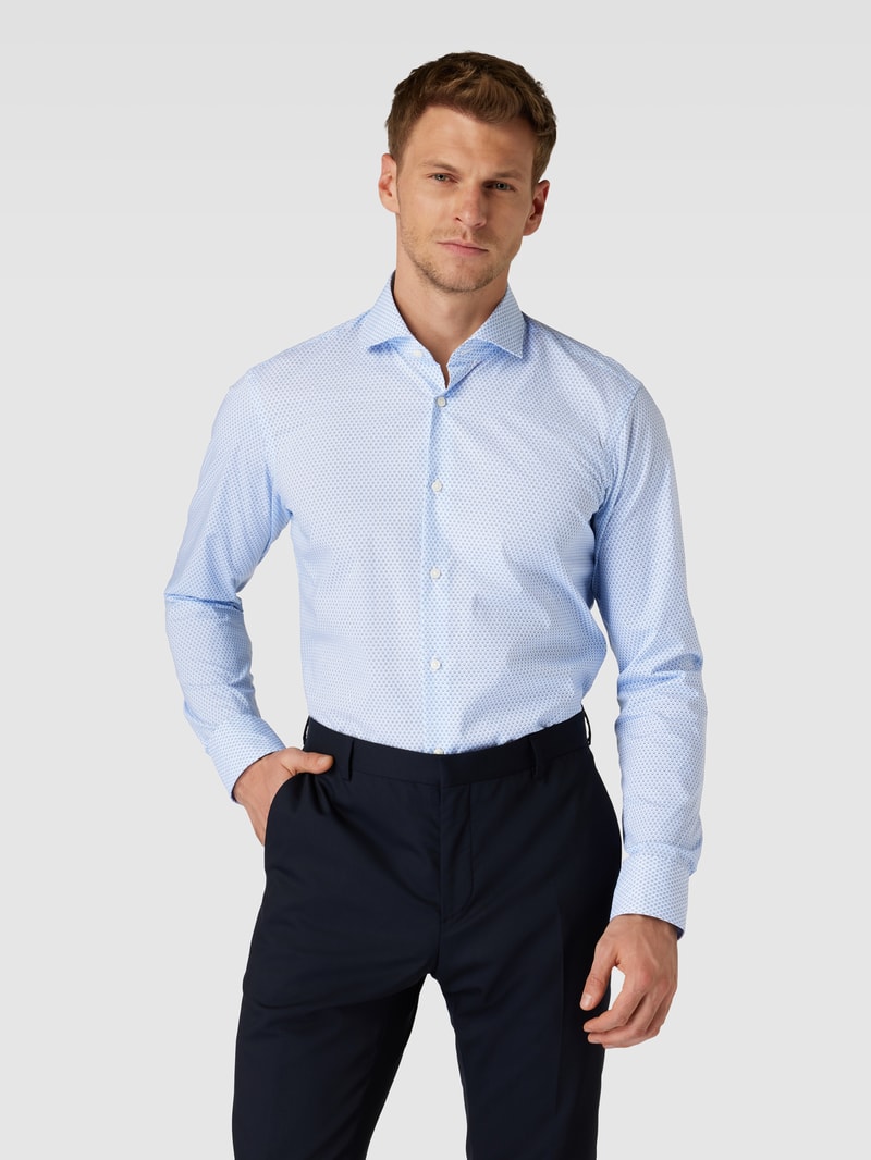 Regular Fit Business-Hemd mit Kentkragen in bleu