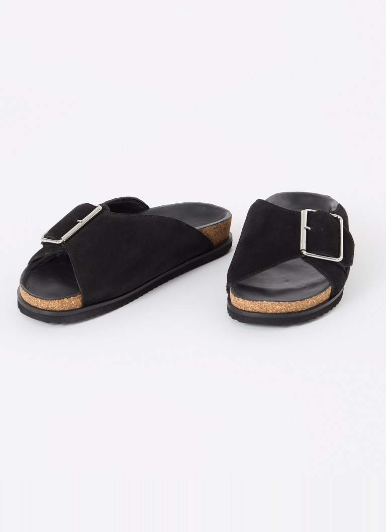 Whistles Ellery suede slipper with buckle detail