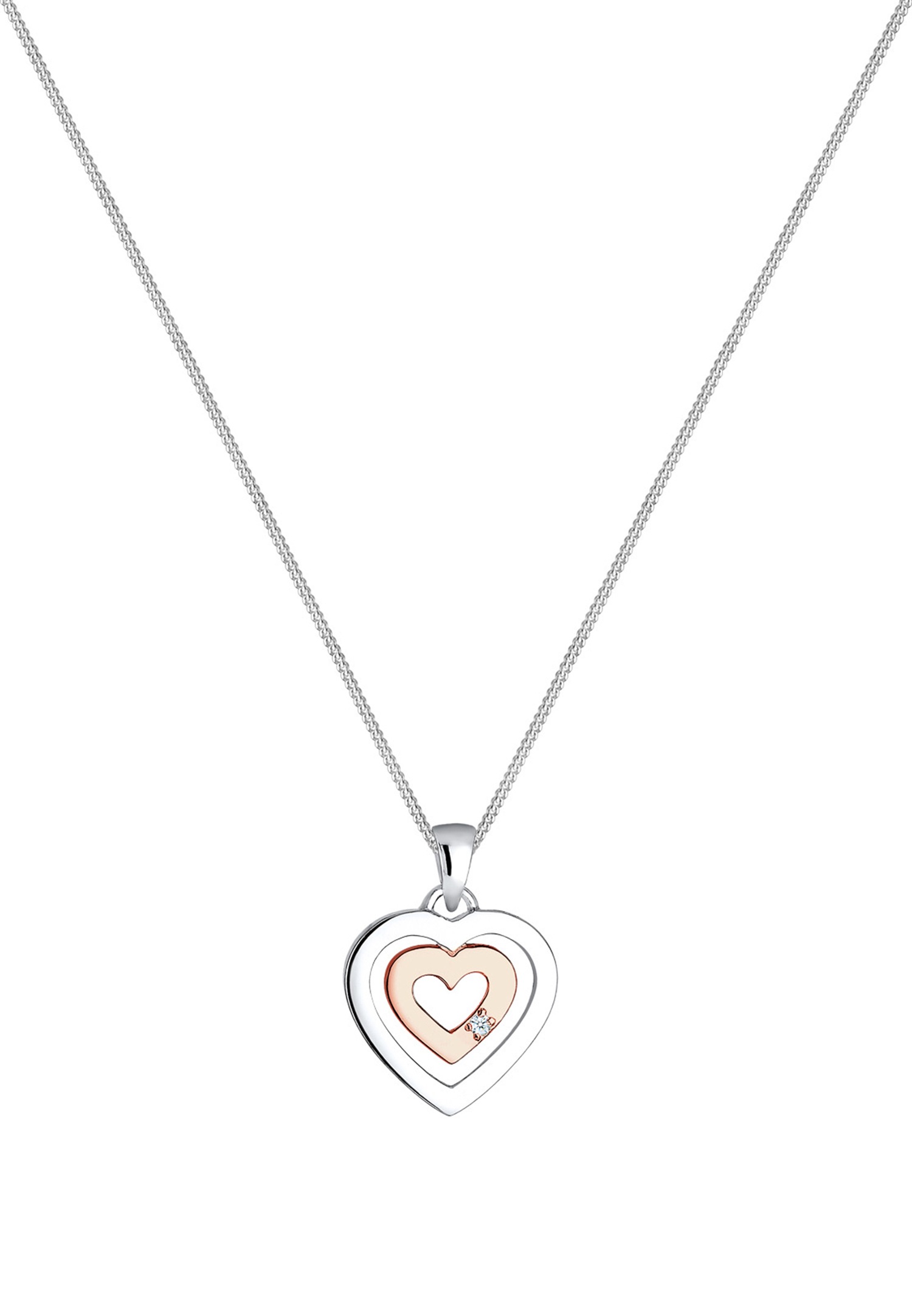 Ženski privjesak Elli DIAMONDS u dvije boje s dijamantom (0,02 ct.) od 925 sterling srebra