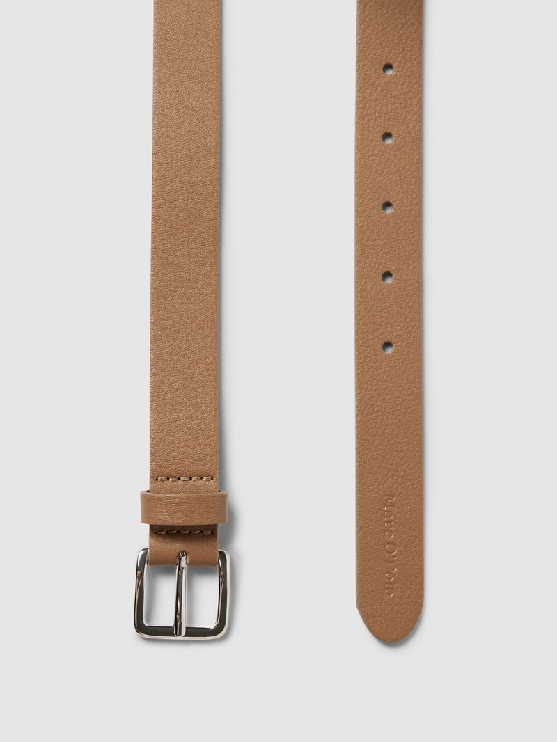 Ledergürtel mit Label-Detail in taupe