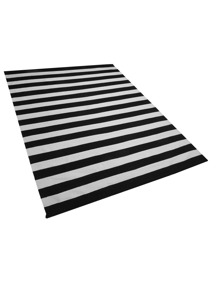 Beliani Outdoorteppich TAVAS in Schwarz/Weiß - (W) 160 x (H) 0.7 x (L) 230 cm günstig kaufen onesize