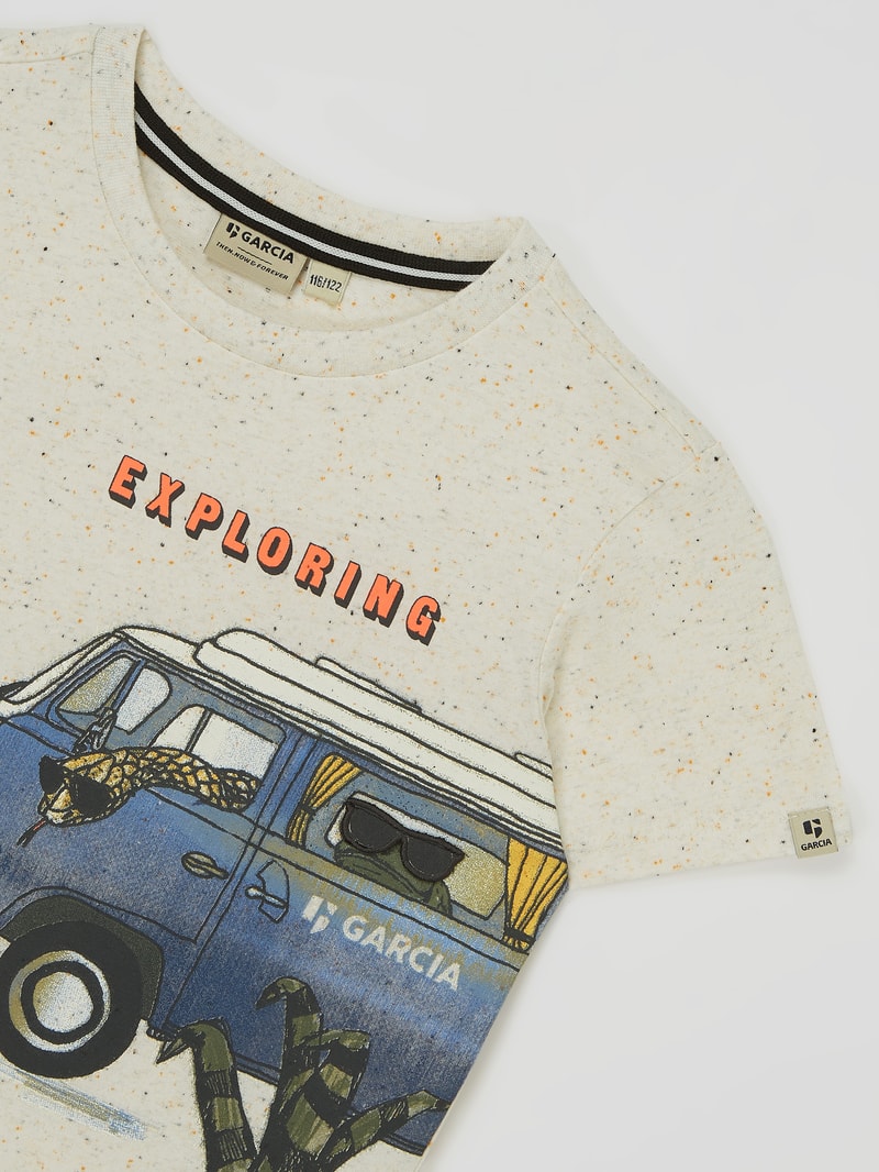 T-Shirt mit Print in offwhite