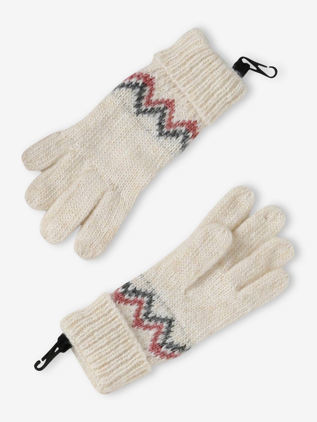 Vertbaudet Mädchen-Set: Mütze, Rundschal & Handschuhe - beige meliert