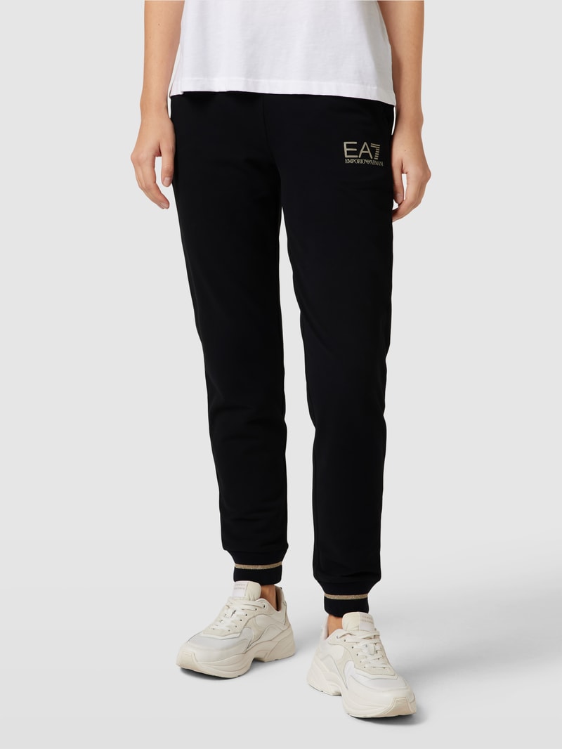 Sweatpants mit Label-Print Modell 'PANTALONI' in schwarz