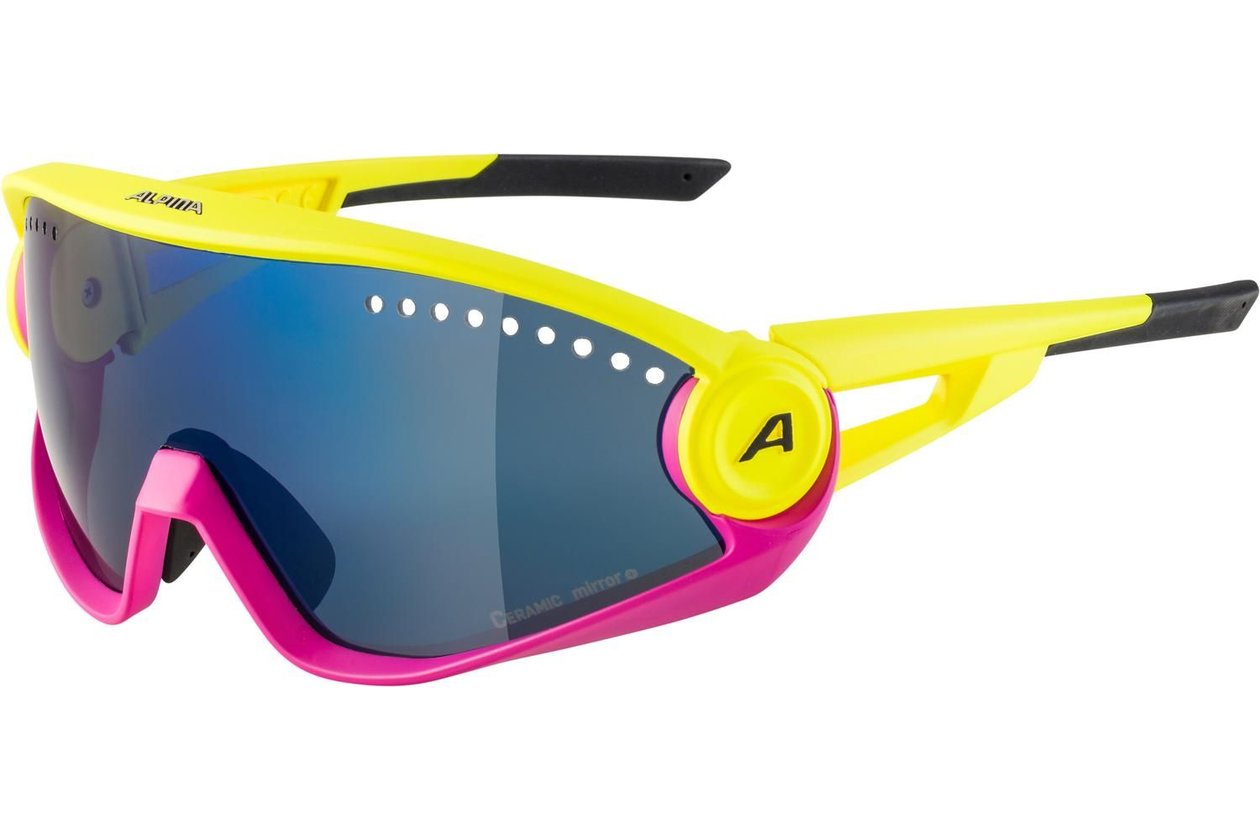 Alpina 5W1NG pineapple-magenta matt / blue mirror lens