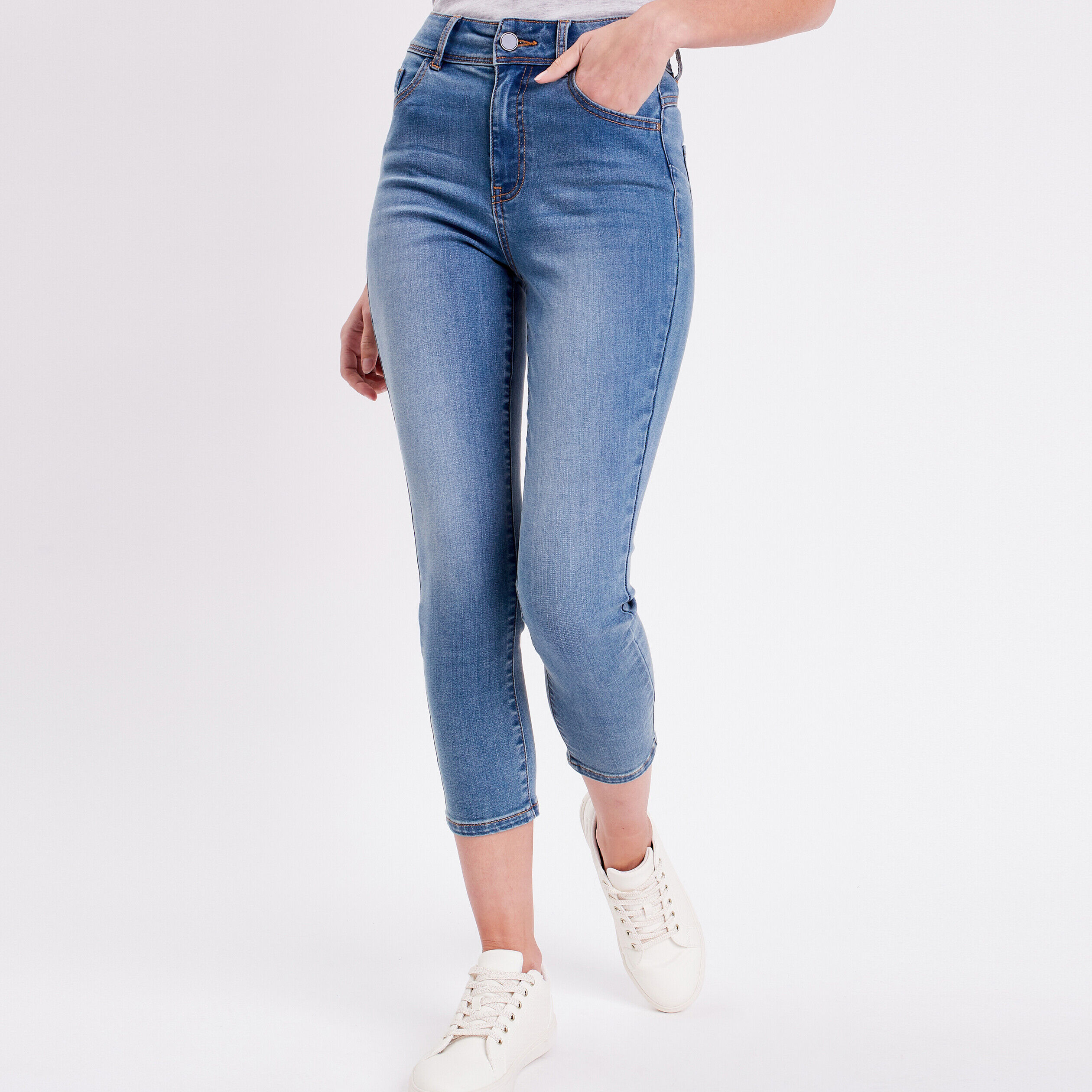 Jeans slim 7/8ème push up denim double stone femme | Cache Cache