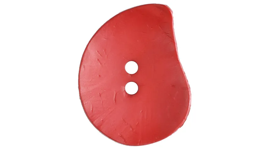 Dill 2-loch-Knopf oval mit Struktur Ø 50mm rot rot