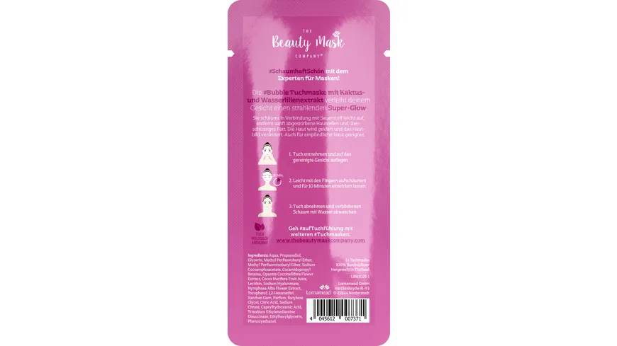 The Beauty Mask Company Bubble Tuchmaske Crazy Cactus