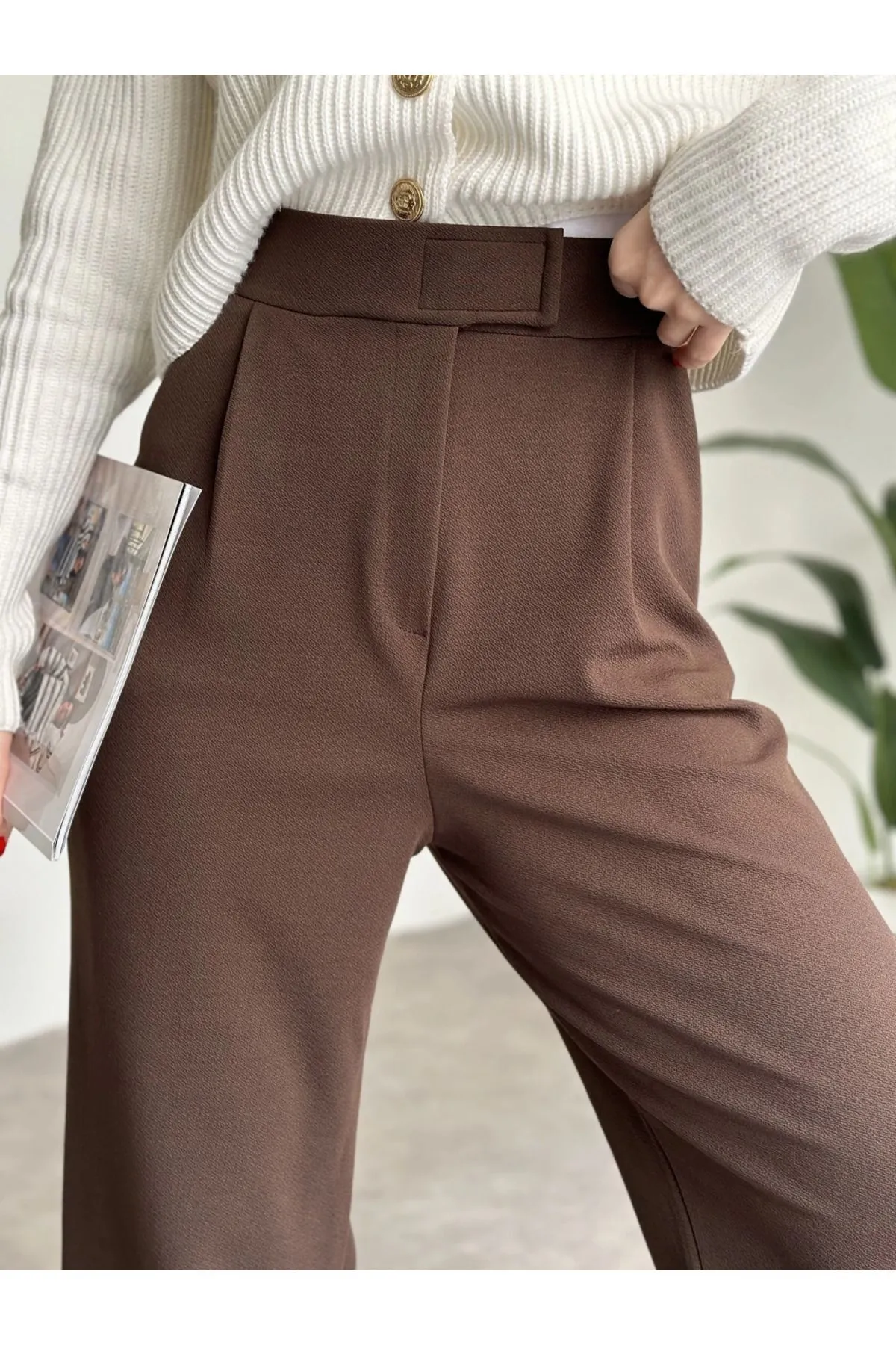 My Blog  Braune Redkit-Palazzo-Hose mit Klettverschluss für Damen