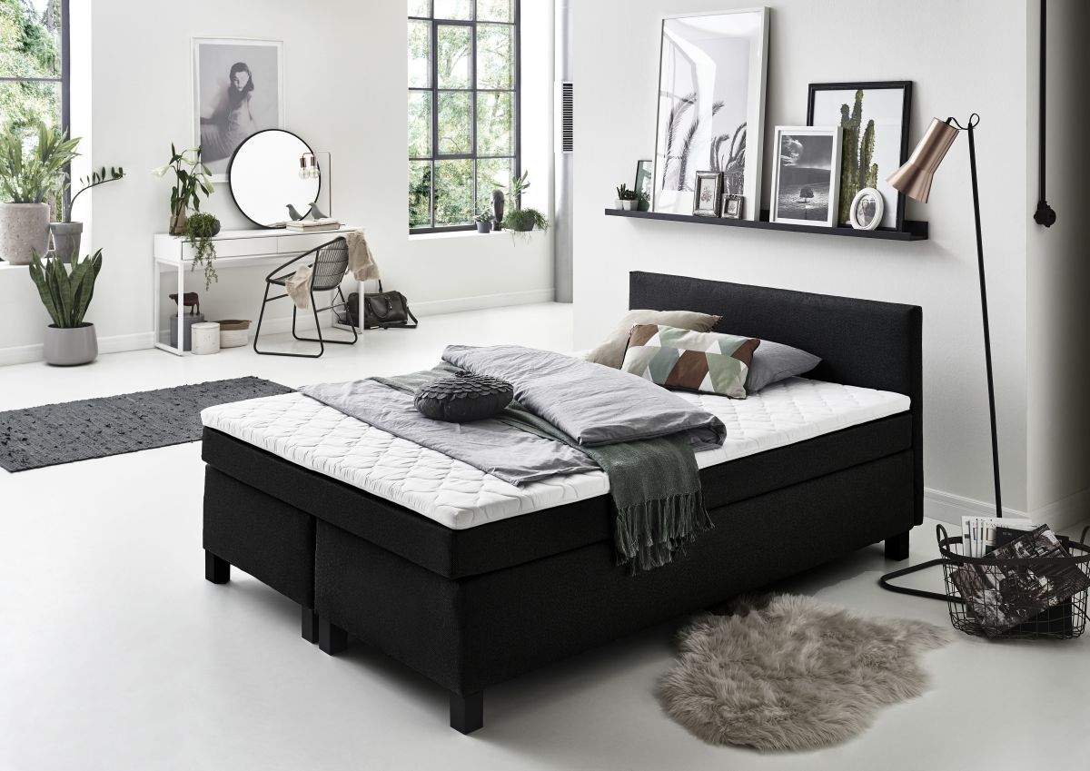 Sun Garden Boxspringbett Philly Schwarz 140 x 200 cm