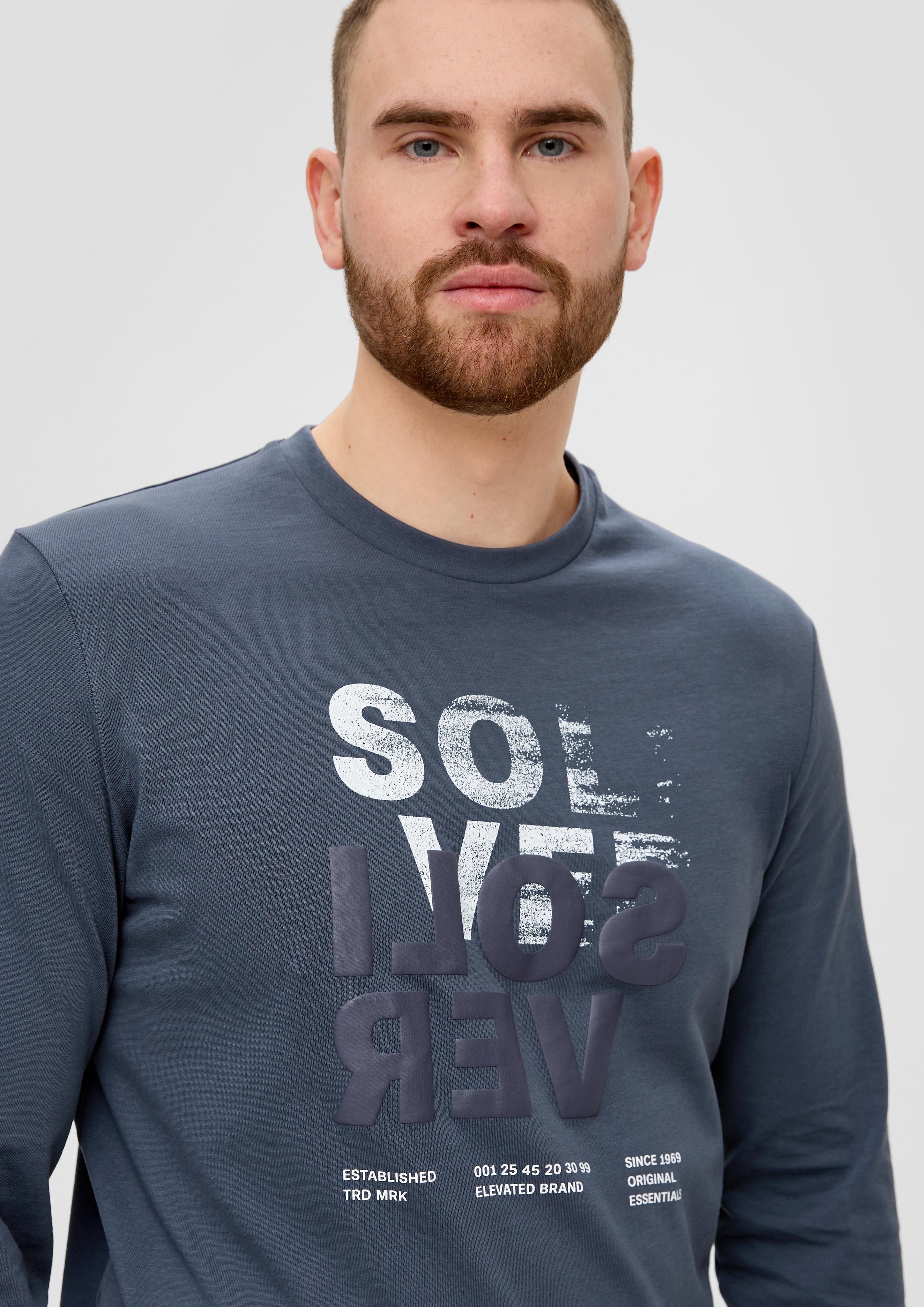 Longsleeve mit gummiertem Label-Print  2143325-57D1