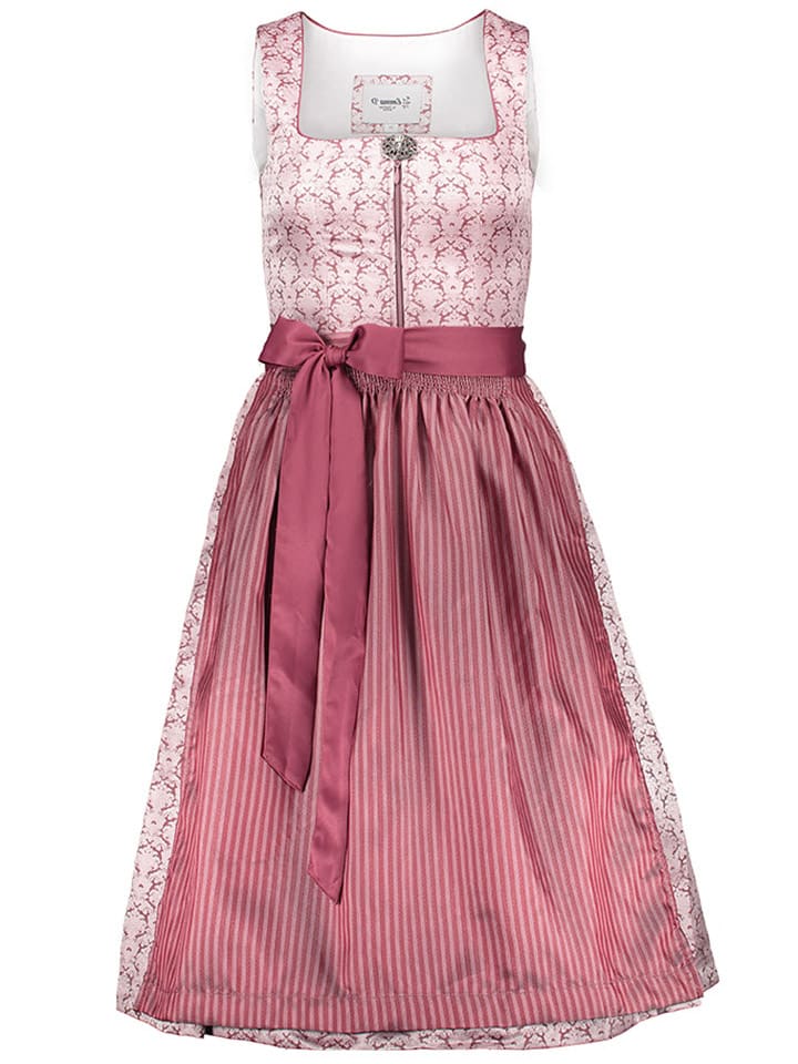 Turi Landhaus Dirndl in Rot/ Weiß günstig kaufen