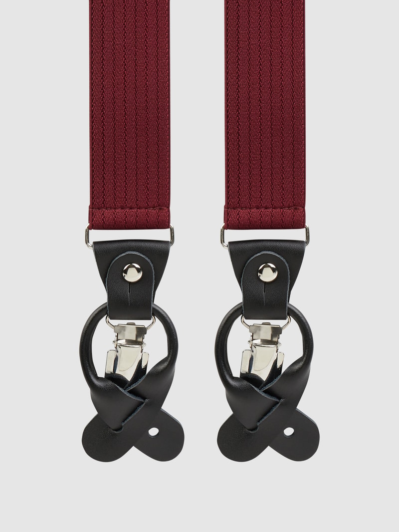 Hosenträger in Y-Form in bordeaux rot