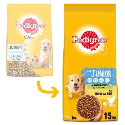 Pedigree Junior Medium mit Huhn & Reis